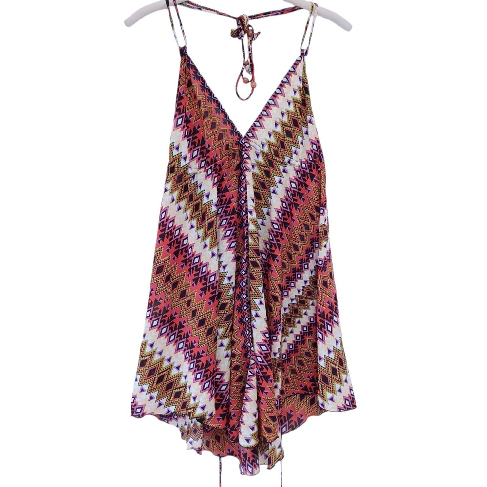 Elan Multicolor Boho Dress | One Size Strappy Swim Cover-Up Beach Sundress